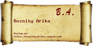 Bozsity Arika névjegykártya