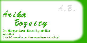 arika bozsity business card